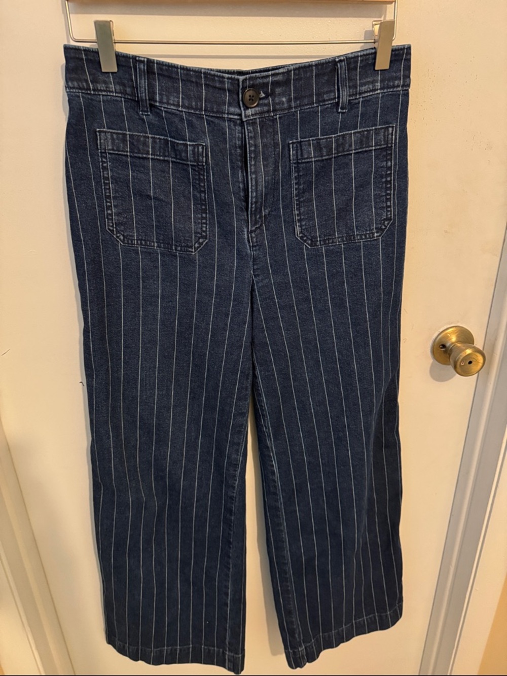 LOFT Navy and White Pinstripe Jeans - Palmer